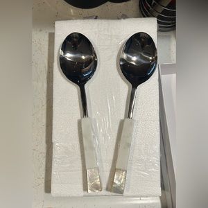 Anaya Mother -Of-Pearl Marble Large Serving Spoons